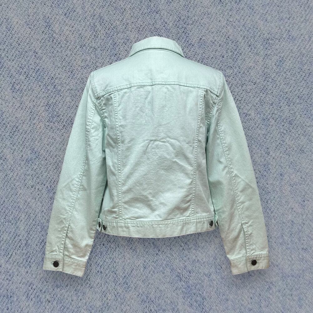 Talbots Petites Women’s Mint Green Denim Button-Up Jacket Size: Medium Petite - Picture 2 of 7